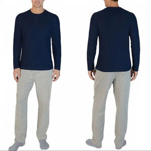 Eddie Bauer Men’s Top & Bottom Lounge Set Blue & Gray Size Small